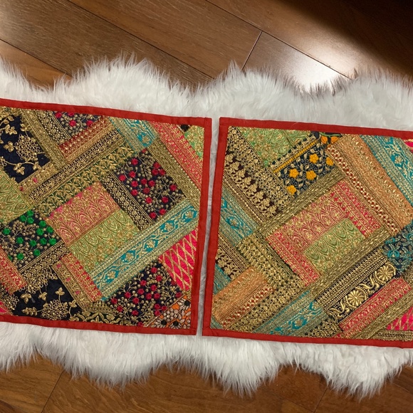 2 EXOTIC BREATHTAKING ETHNIC HOME DÉCOR SARI THROW ACCENT PILLOW CUSHION COVER - Picture 11 of 13